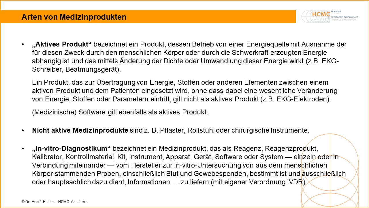 Arten von Medizinprodukten
