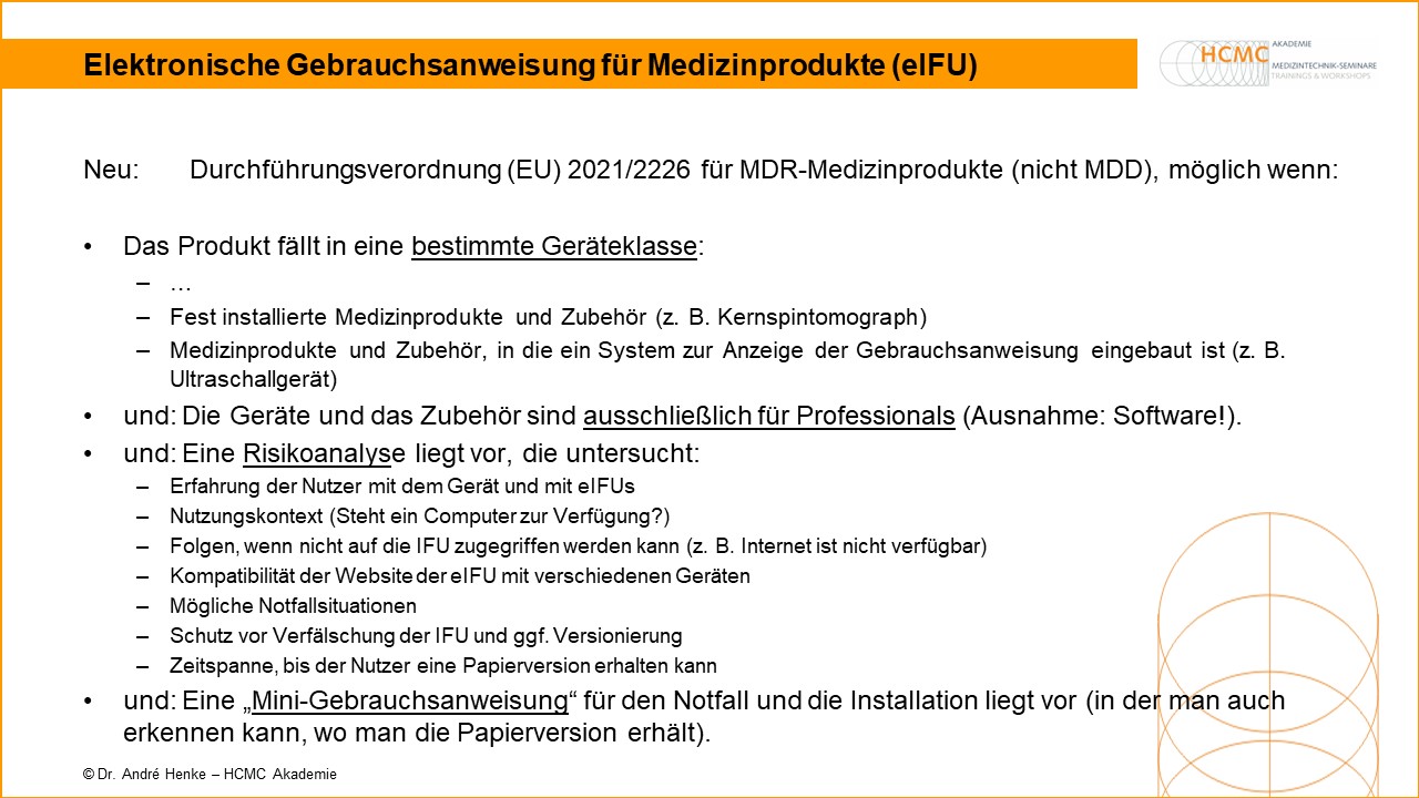 Elektronische Gebrauchsanweisung für Medizinprodukte - eIFU