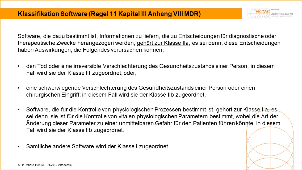 Klassifikation medizinische Software