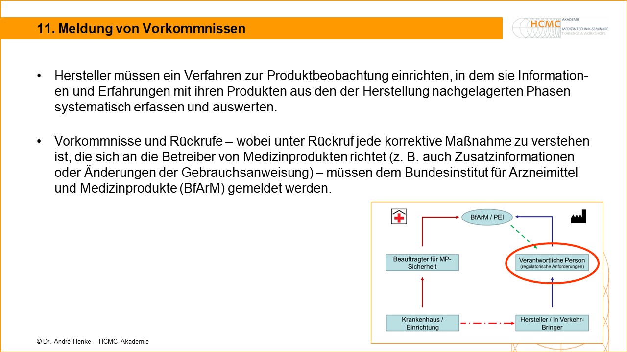 Meldungen von Vorkommnissen