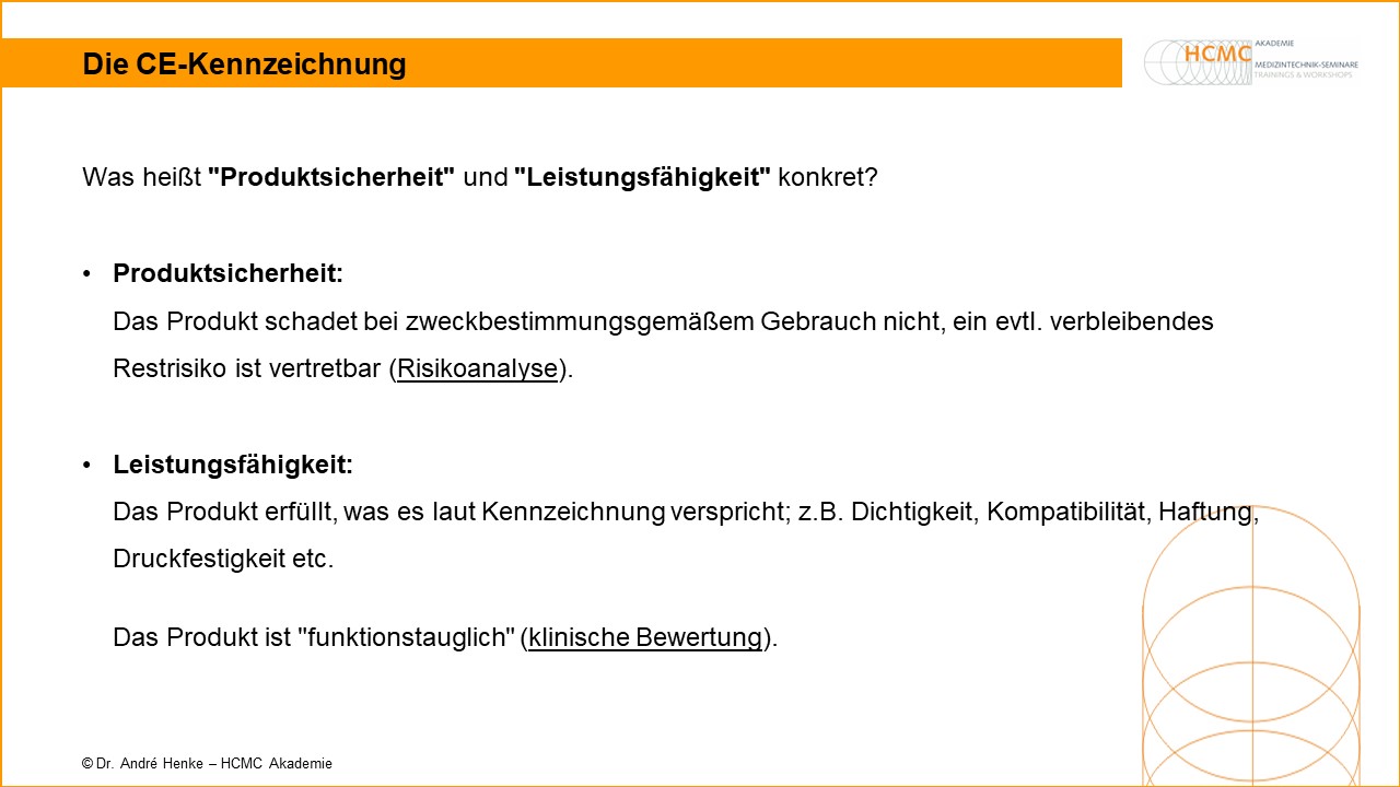 Produktsicherheit und Leistungsfähigkeit Medizinprodukte