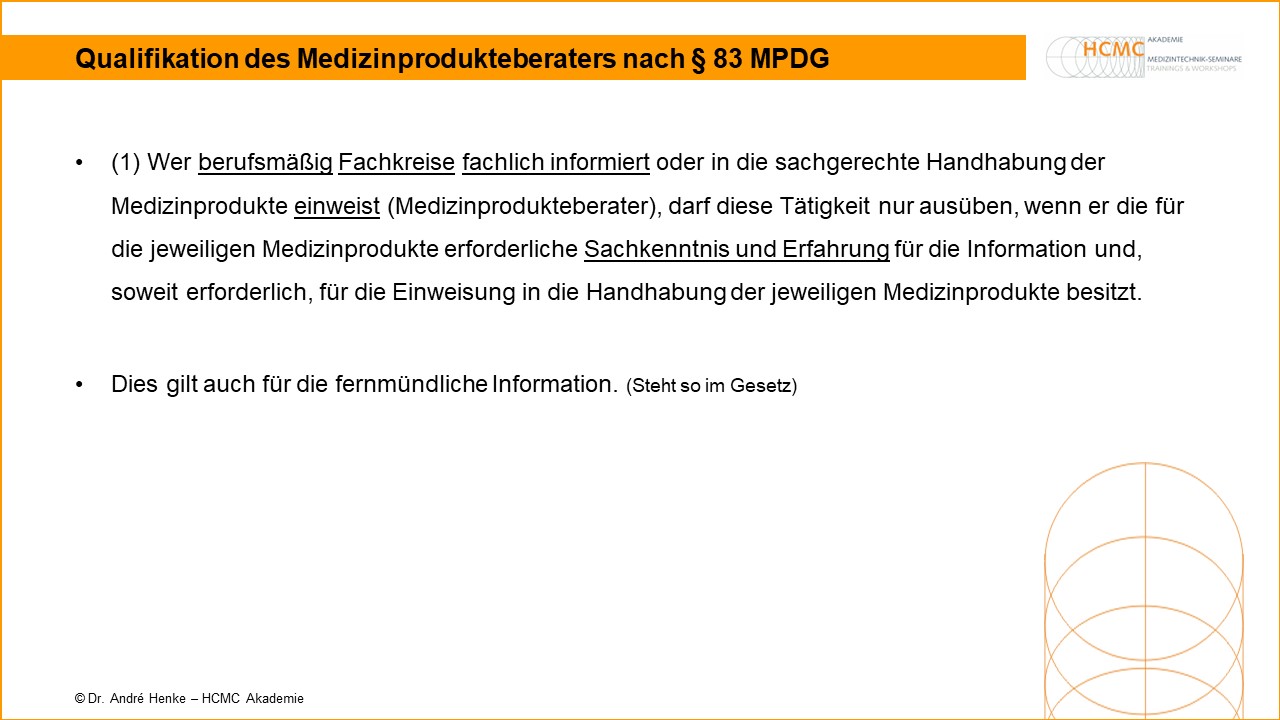 Qualifikation des Medizinprodukteberaters