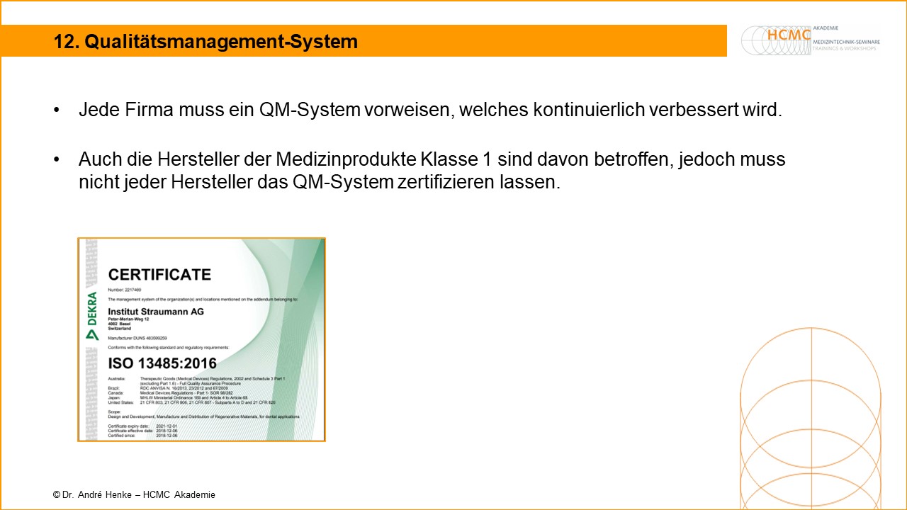 Qualitätsmanagement-System Medizinprodukte