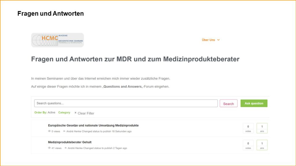 Fragen und Antworten zu Medizinprodukten